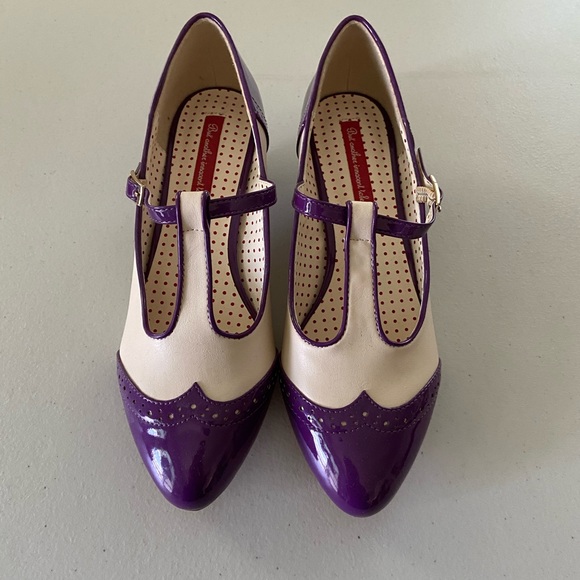 B.A.I.T. Shoes - B.A.I.T Ione Purple & Cream Spectator Heel Sz. 10